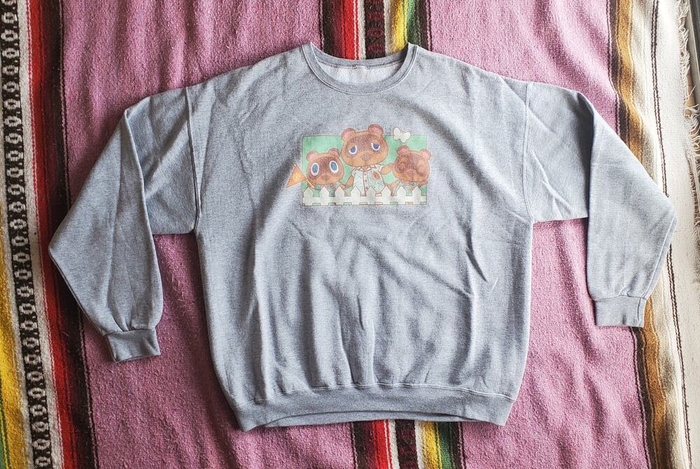 Animal Crossing New Horizons Nook Family Crew Sweatshirt 2XL
